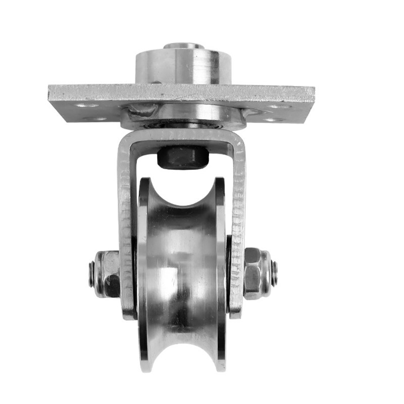 定滑轮板型不锈钢 4轮轨道型万向起重滑轮带30移门钢丝绳轨道轮