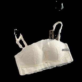 W软支撑提拉蕾丝无肩带两穿内衣女生聚拢防下垂无钢圈防滑文胸bar