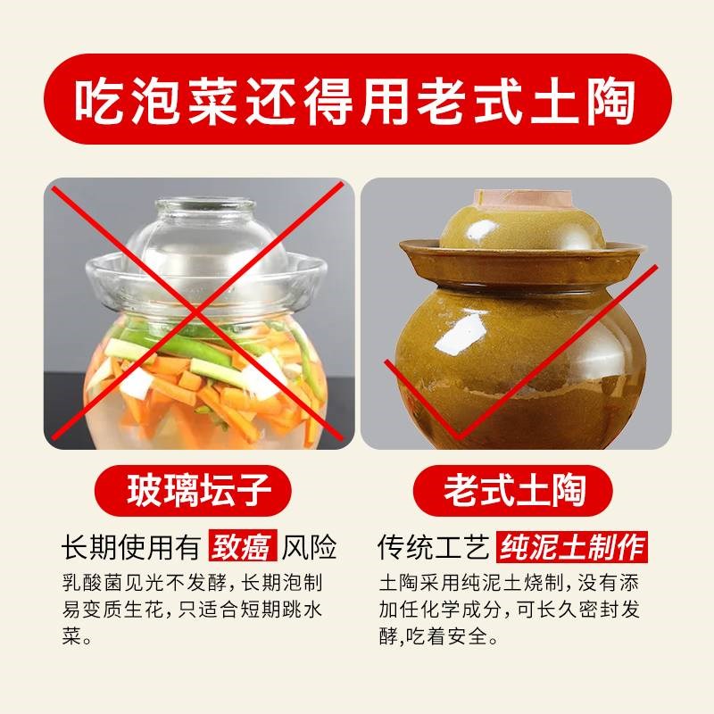 四川泡菜坛子家用小坛子陶瓷腌菜罐老式酸菜土坛子双盖密封土陶罐