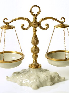 美式欧式新古典天平称摆件 家居饰品样板房奢华客厅玄关摆设品