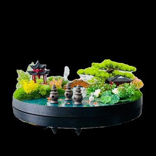 新款酒店大圆桌中间摆件餐桌花摆设花饭店桌面装饰微景观造景花艺