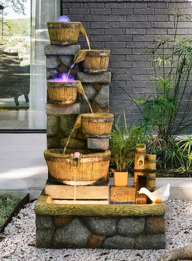 假山流水喷泉摆件循环水庭院花园鱼池布置露台室内景观造景装饰品