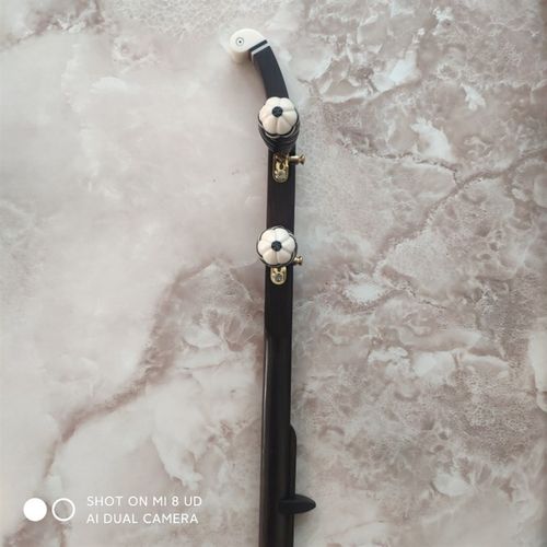 黑檀板胡杆 黑檀秦腔板胡杆子 卷头 平头板胡杆 扁杆带滑倒腰码