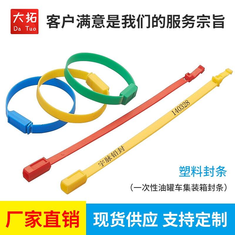 塑料封条集装箱货柜铅封物流防盗扎带对插式标签牌100条带编码