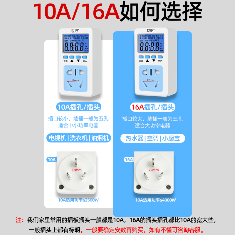 电力监测仪电量电费显示功率计量插座家用空调功耗检测试仪器电表