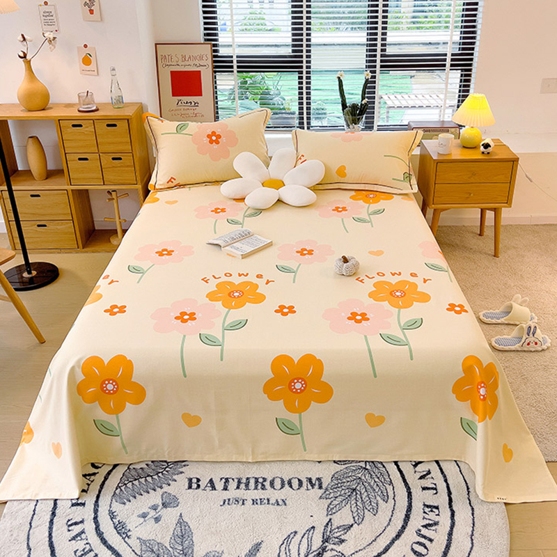 加厚纯棉床单单件冬季全棉磨毛单人被单宿舍双人炕单枕套2三件套