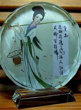 红楼梦摆设纪念品林黛玉礼品贾宝玉收藏品薛宝钗装饰品水晶摆件