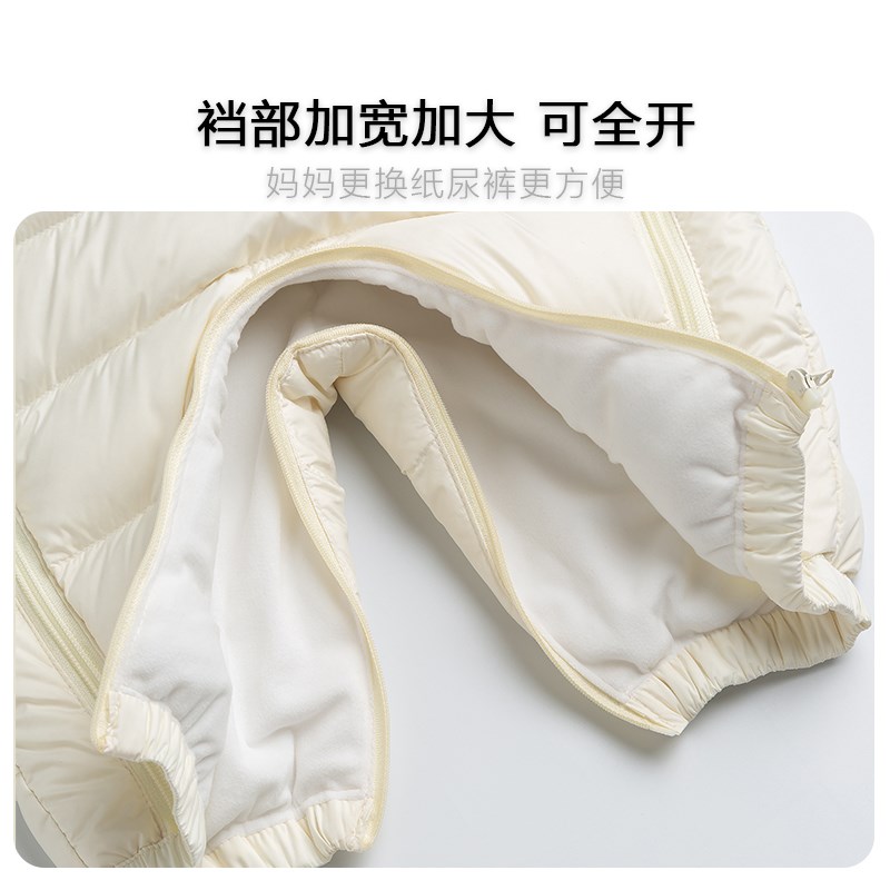 宝宝羽绒服连体衣冬季婴儿加厚外出服哈衣幼儿可爱羽绒连身衣爬服