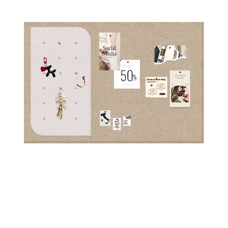 毛毡洞洞板免打孔入户玄关留言板墙面收纳书桌置物架墙上展示架