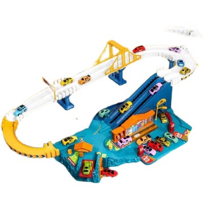 城市高速公路恐龙盘山轨道儿童汽车大楼停车场闯关大冒险男孩玩具