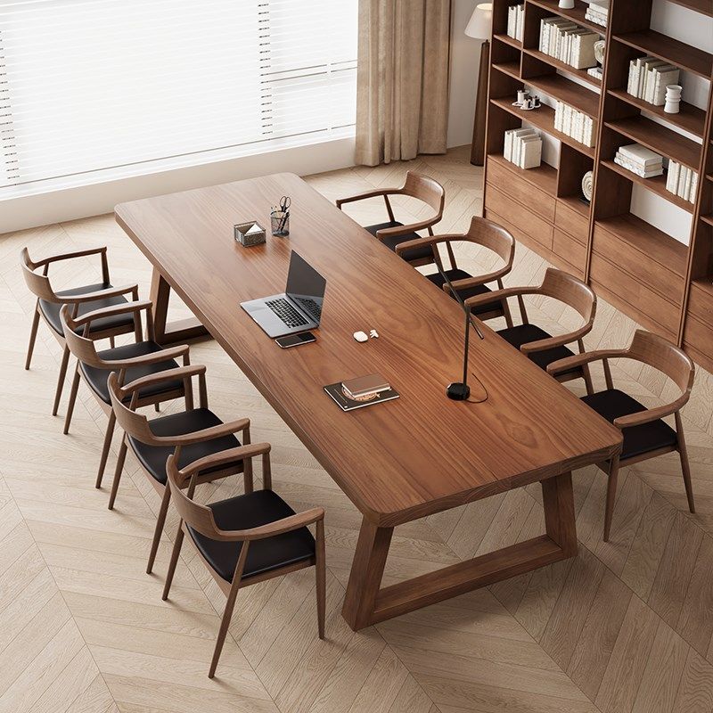 实木书桌餐桌椅组合家用长方形大板桌现代简约茶桌洽谈桌椅办公桌,住宅家具,书桌,淘宝优惠券,粉丝福利购,淘宝优惠卷
