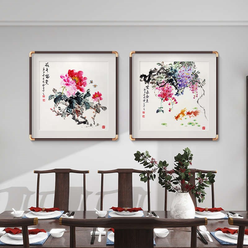 国画牡丹花开富贵装饰画新中式客厅背景墙画餐厅壁画卧室床头挂画图片