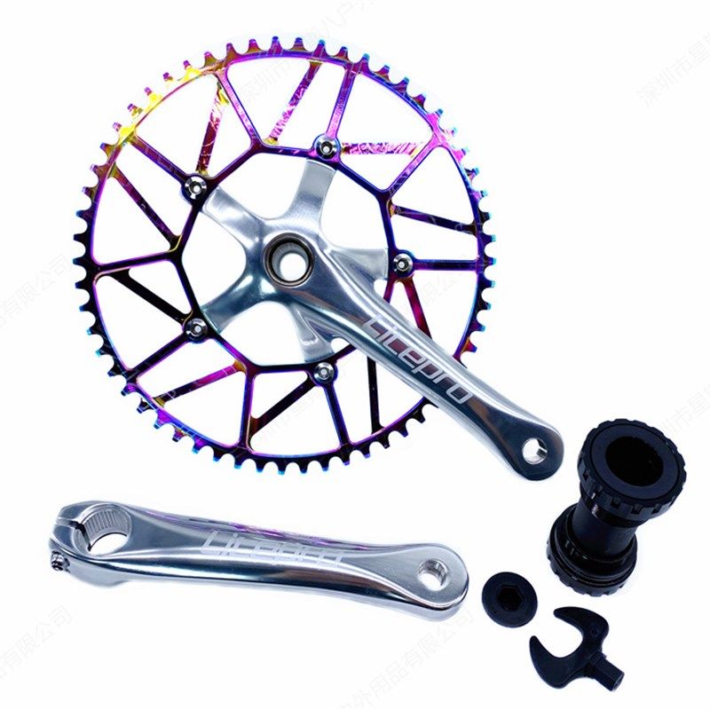 Litepro折叠车412改装集成道路曲柄组折叠车正负齿切割曲柄组48-5