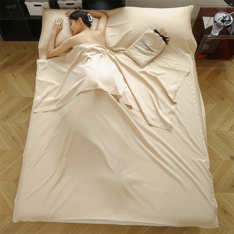 100支长绒棉全棉酒店隔脏睡袋旅行单人床单被套便携式一体式