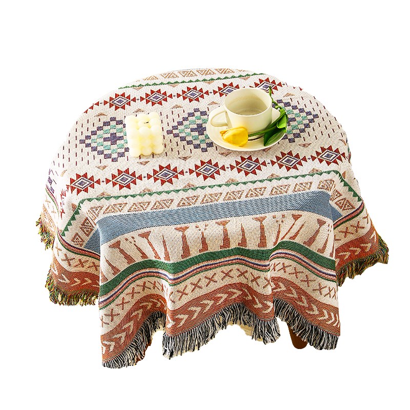 小清新田园桌布茶几布防尘盖布方桌圆桌流苏桌布铺床头蛋卷桌台布