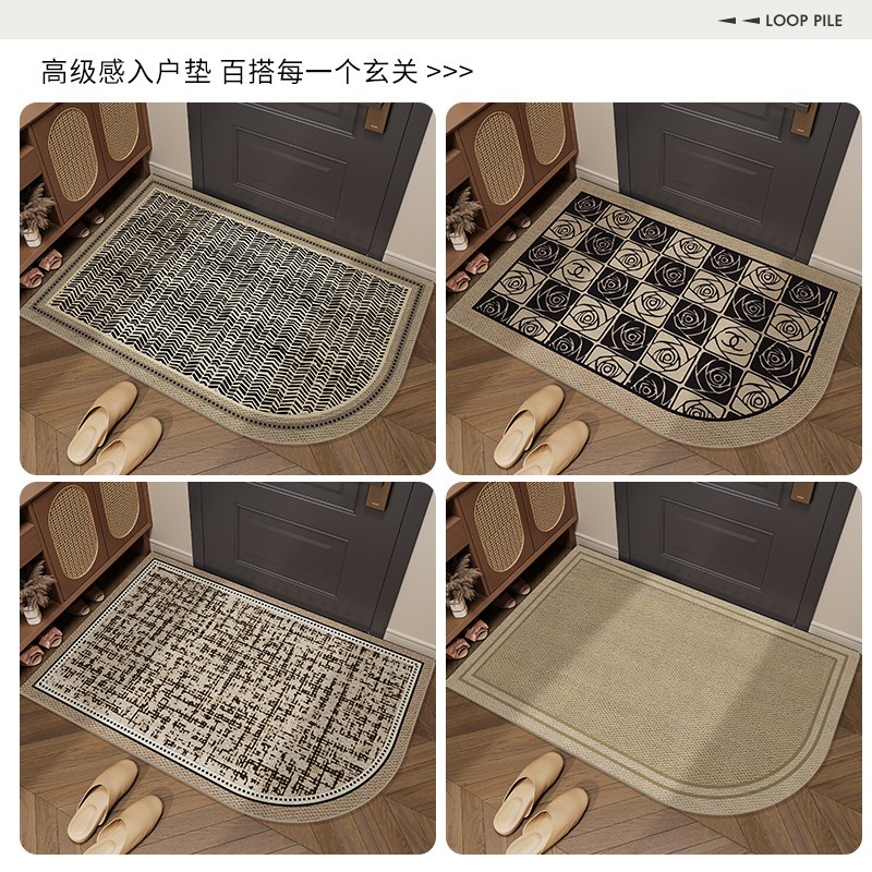 圆角中古地垫入户门进门地毯门口家用门垫防滑客厅高级玄关脚垫子