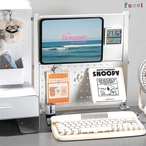 办公室桌面置物架宿舍卧室书桌铁艺收纳架双层免钉杯架书架洞洞板