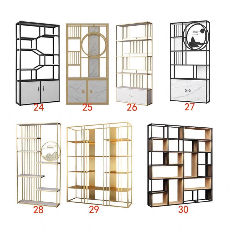 简约现代屏风置物架展示书架办公室客厅半墙隔断装饰酒架铁架定制