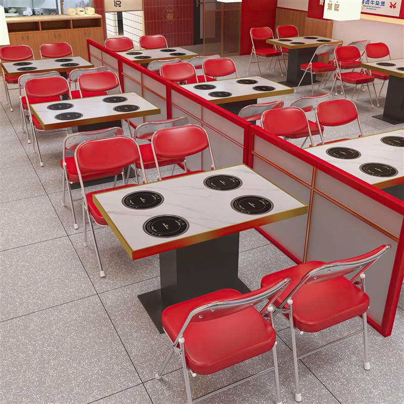 海鲜自助一d人一锅小火锅电磁炉一体大理石岩板火锅桌子串串香桌