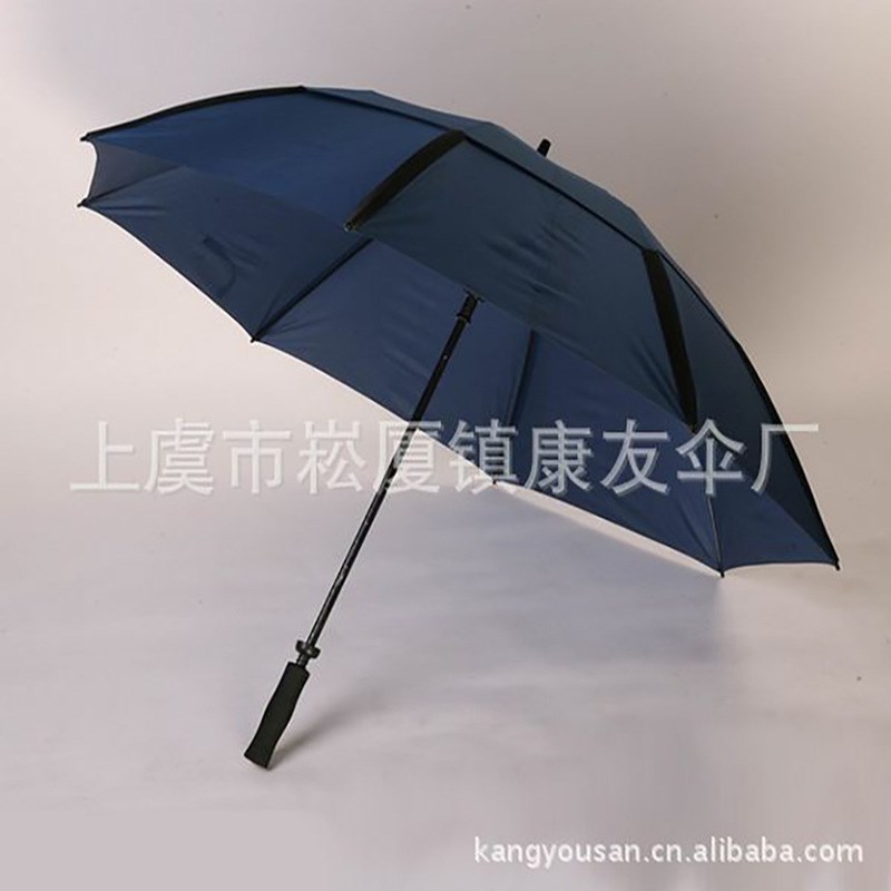 厂家供应高尔夫商务伞 直杆双层防风广告雨伞印刷loUgo印字礼品伞