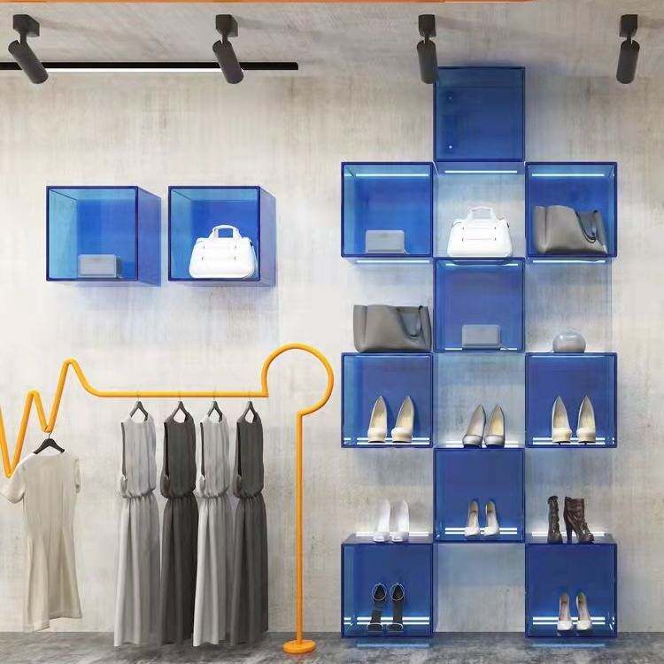 亚克力展示柜客厅书房浴室服装店收纳展示架落地书架书柜