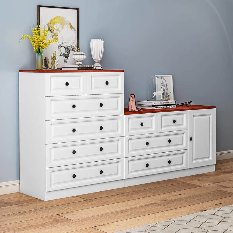 实木收五柜简约现代储物柜五卧斗室抽屉式纳柜子带门六287斗橱杂