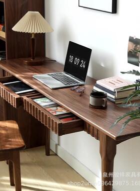 阳窄条桌实木书桌黑妆胡桃台木条桌子樱长桃66581木40cm极窄款吧