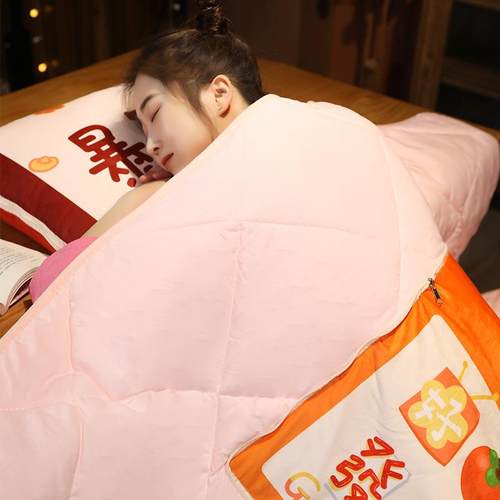 潮风国毛毯子午睡抱枕被rQfRsewe二合一靠毯子可折叠枕收纳夏天车