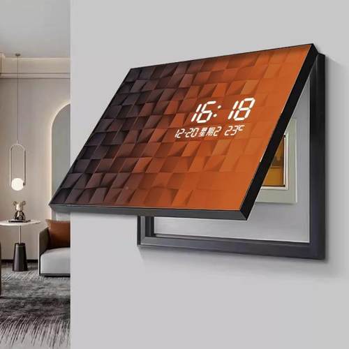 关渐变方块F97698电表箱装饰画抽几何电闸箱开钟表挂盒钟客餐厅遮