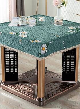 烤火罩桌家子罩套正方绒形加布加厚01475取暖桌冬季用电炉罩烤火