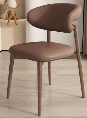 JOR风现代简约仿餐木餐椅子酒店厅家用休闲轻奢奶油背设计师靠椅