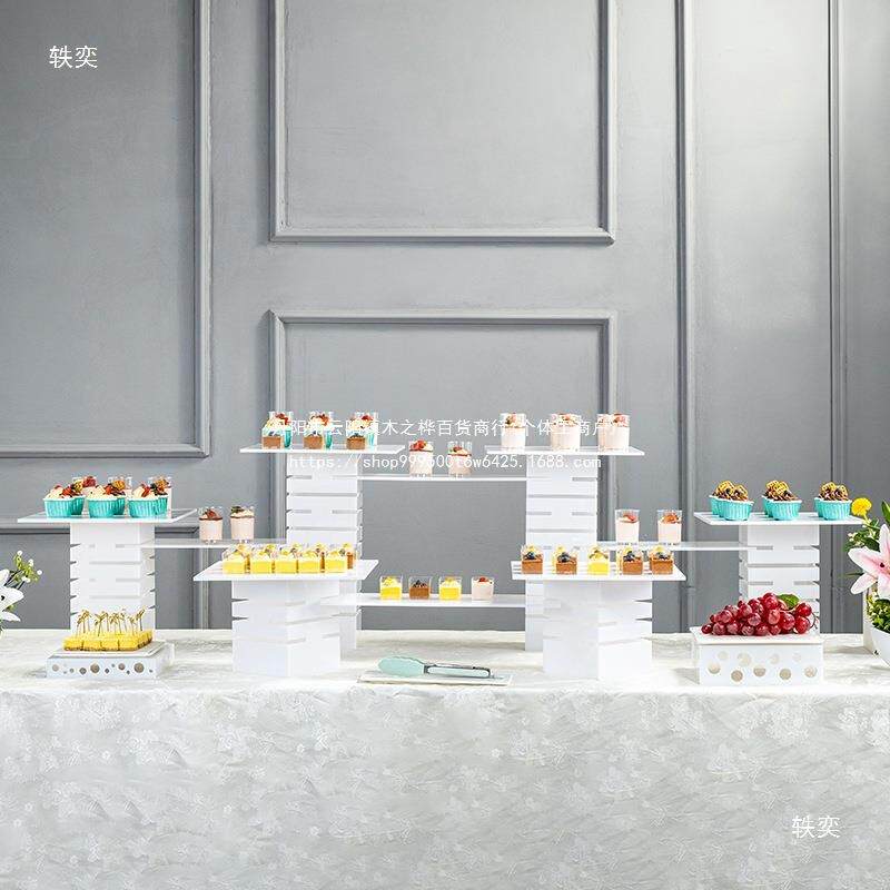 甜品摆件亚克力展架糕托盘tj#ysdj#下蛋午茶示点心架自助餐冷餐茶
