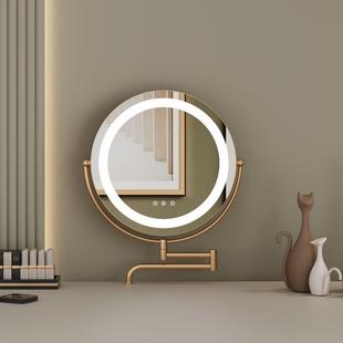 源871头厂家直LED化妆妆镜卧室台梳妆镜桌面旋转折式 叠伸缩化销镜
