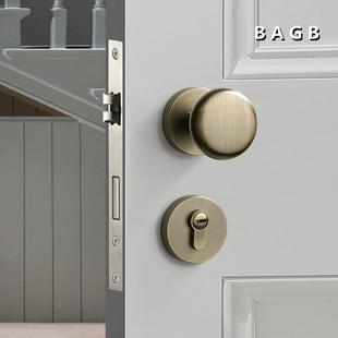 BG美式古铜分A5-青古体B球形锁锁中式室内房门简式A青古铜静音圆