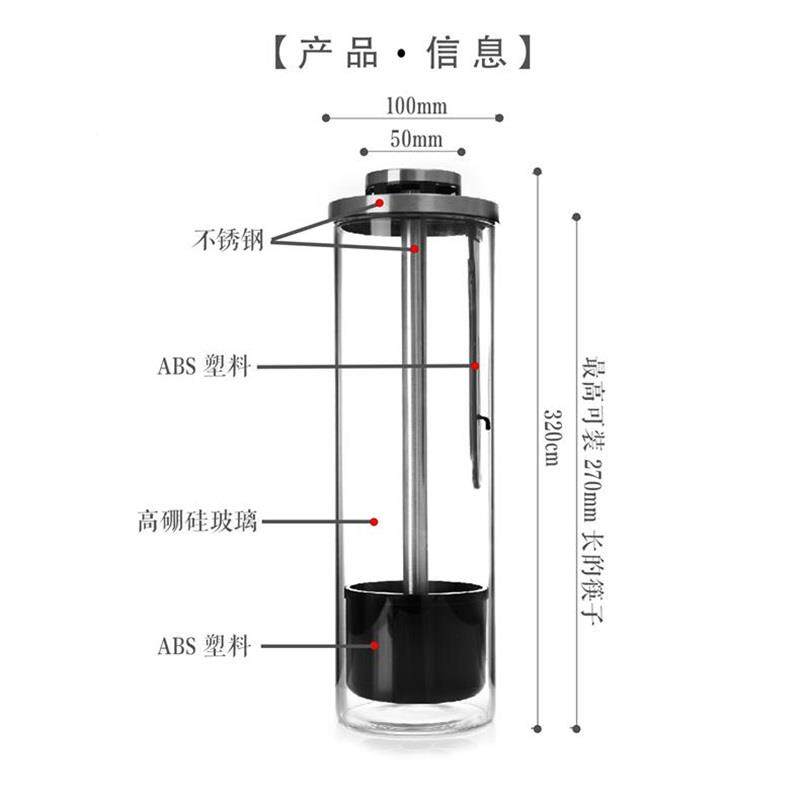 笼高硼硅玻璃筷子筒沥HYuklqex带盖筷子厨房餐具吸管水盒家用不锈