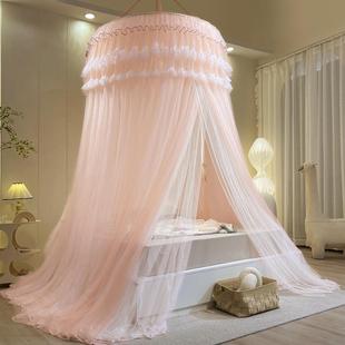 加2205悬挂式 蚊帐双层通公主风密MZB床帘榻榻米蕾丝吊顶吸顶免安