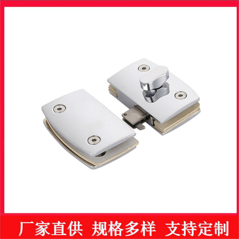 双边玻璃门锁带指示指纹锁旋钮卫生间门淋浴房门铸铜双开门智能锁