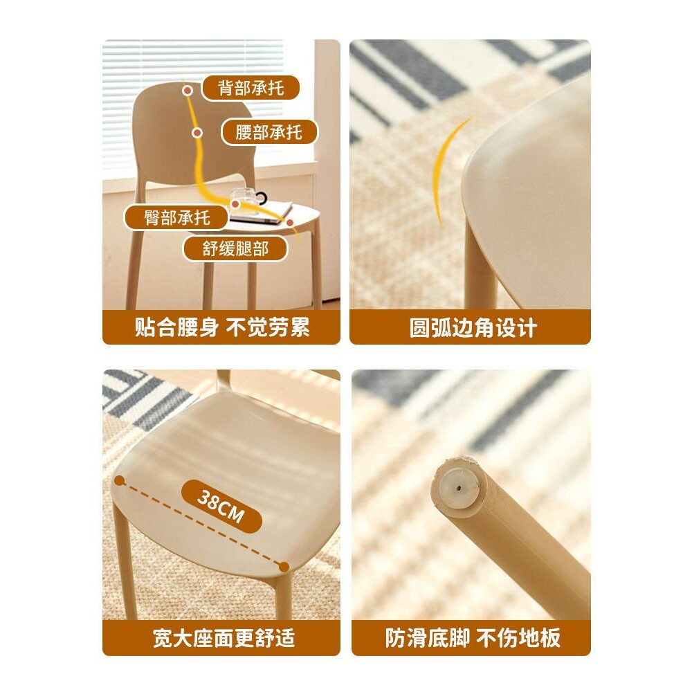 家用餐椅现代简约加厚书桌椅成人休闲靠背椅稳固凳子网红塑料椅子图片