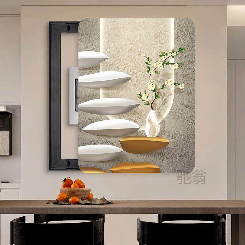 麓r电箱装饰画打孔餐配电箱电闸箱竖款免遮挡T挂画厅电源表开关遮