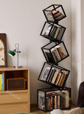 创意转角书PXF架落地客置物架艺网红铁异书形展示架厅书柜架一体