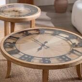 美式 饰时钟茶 乡村古中风木实用茶几小户型家客厅民A2804宿茶室装