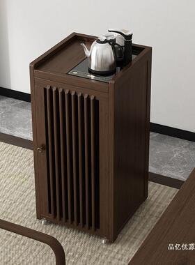 茶家用小桌茶台边侧柜柜实泡茶吧茶几烧水PAA壶一体水桶架木茶水