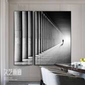 工业风建筑装 饰画客厅挂画设计师书房办公室壁画现代空间简约黑白
