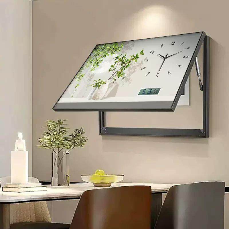 万箱年历绿电表饰画遮挡电源开关GHW电装闸餐厅挂画带真实钟植表