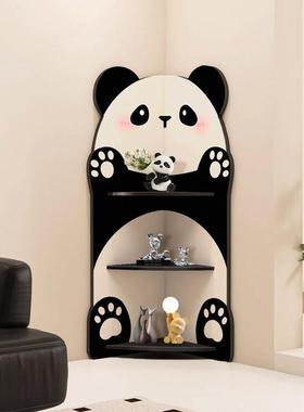 AD-0黑03白熊猫沙发落地置转角柜物架转转角柜室床卧头墙角柜摆件