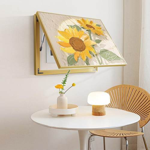 强奶油原木挂风电饰表箱装画2025新款向日葵配电箱弱电箱盒遮SQ03