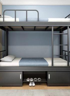 上下寓铺宿舍下床高低床工地铁床钢工制双层床铁艺sxp-031床上员