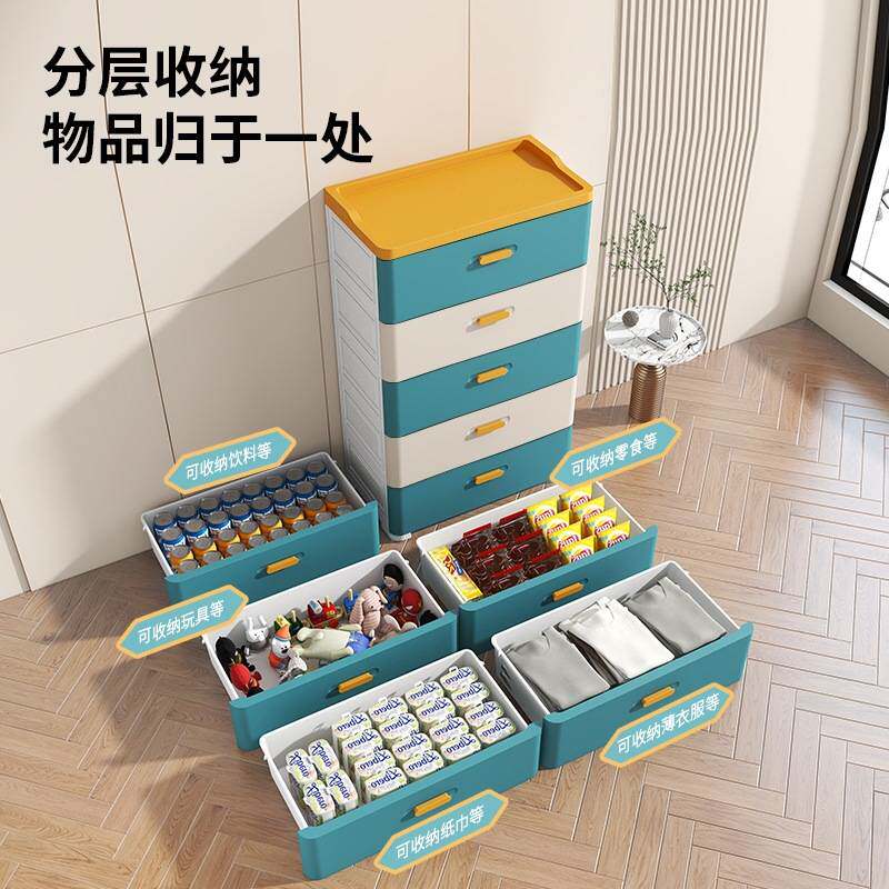 45/56宽塑料抽屉式收纳柜欧式柜家用床头柜五斗柜客厅储物整理箱