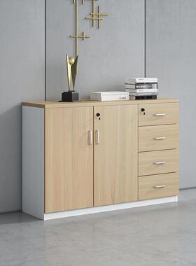 隔带柜储物收公落地木质矮柜柜文件柜办公XNH室断文纳件柜锁办办