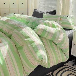 2024学水棉套毛巾绣多巴胺大眼仔四件床单床9841笠洗款 生宿舍三件